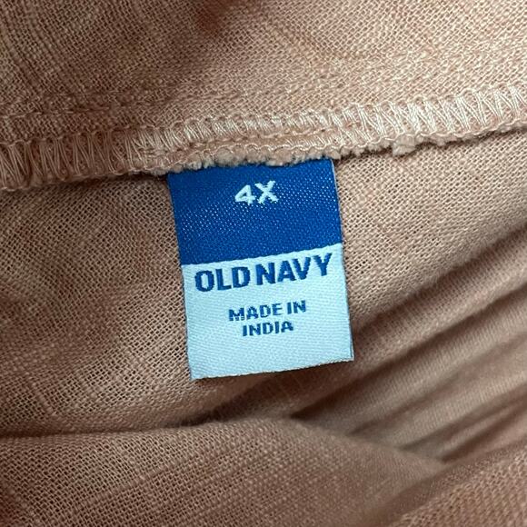 Old Navy Top Womens 4X Peach Ruffle Crochet Peplum Smocked Babydoll Blouse NWT - Picture 8 of 11